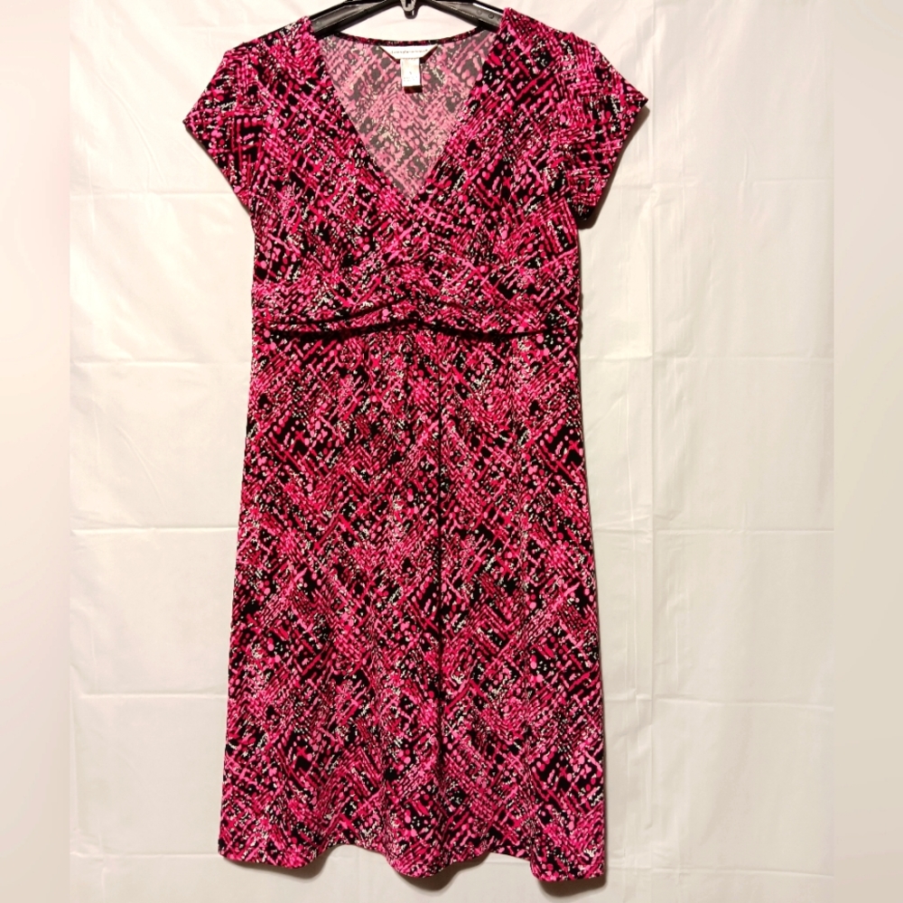 Christopher & Banks EUC Women's Dress,  Size Small, Pinks & Black, Stretchy